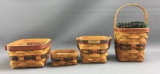 Group of 4 Longaberger 1992, 1994 and 1996 baskets