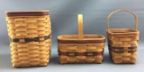 Group of 3 Longaberger 1992, 1994 and 1995 baskets