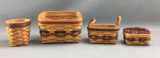 Group of 4 Longaberger 1992, 1993 and 1994 baskets