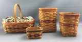Group of 4 Longaberger 1990 and 1993 baskets
