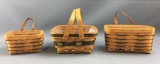 Group of 3 Longaberger 1993 and 1995 baskets
