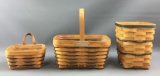 Group of 3 Longaberger 1995 and 1996 baskets