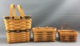 Group of 3 Longaberger 1994 and 1995 baskets