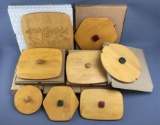 Group of 9 Longaberger new in box wooden lids