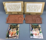 Group of 2 Longaberger pottery gingerbread holiday home