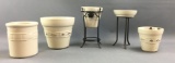 Group of 5 Longaberger pottery planters and more