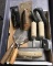 Group of trowels and chalk line