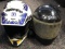 Two motorcycle helmets