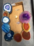 Group of various agate slabs crystals