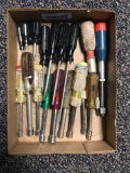 Group of nut and screwdrivers