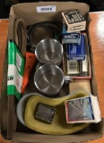 Group of misc hardware, cups,oil filter wrench a