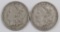 Lot of (2) Morgan Dollars.