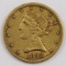 1898 S $5 Liberty Gold.