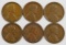 Lot of (6) Lincoln Wheat Cents.