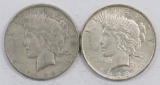 Lot of (2) Peace Dollars.