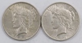 Lot of (2) Peace Dollars.