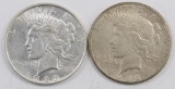 Lot of (2) Peace Dollars.