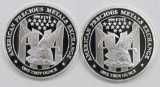 Lot of (2) American Precious Metals Exchange 1oz. Silver Round