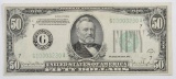 1934 D $50 Federal Reserve Note.
