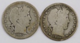 Lot of (2) Barber Half Dollars,