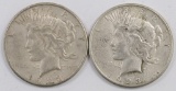 Lot of (2) 1923 S Peace Dollars.