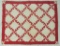 Antique Hand Pieced and Quilted Red and White Quilt