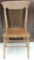 Antique Ornate Carved Back Ash Side Chair with Turned Spindles