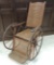 Antique Oak Adjustable Wheelchair with Caned Seat and Back