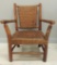 Primitive Chair with Woven Hickory Bark Seat and Back