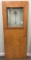 Vintage Wood and Stained Leaded Glass Door