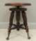 Antique Oak Piano Stool with Ball and Claw Feet