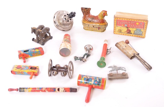 Group of Vintage Noise Makers and Toys