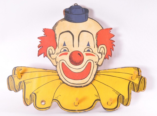 Vintage Child's Clown Coat Rack