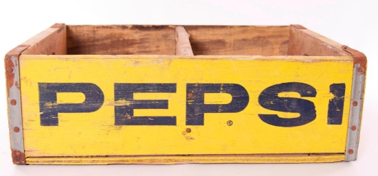 Vintage Pepsi 24 Pack Advertising Wood Crate