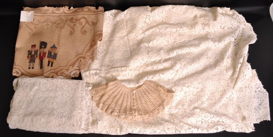 Group of Lace Coverlets and More