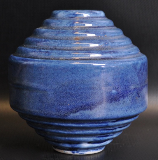Antique Blue Porcelain Lightening Rod Globe