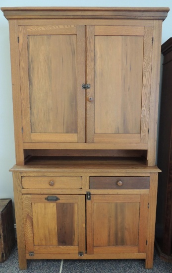Antique Ash Kitchen Cabinet with Potato and Onion Bin