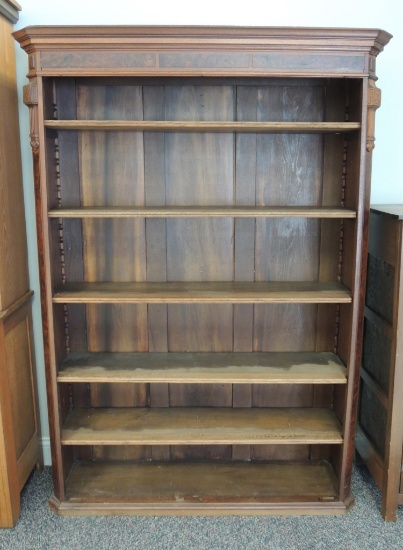 Antique Burled Walnut Book Shelf