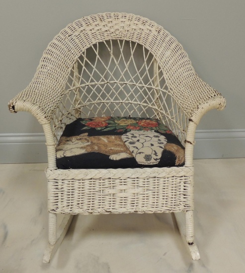 Antique Wicker Child's Rocking Chair