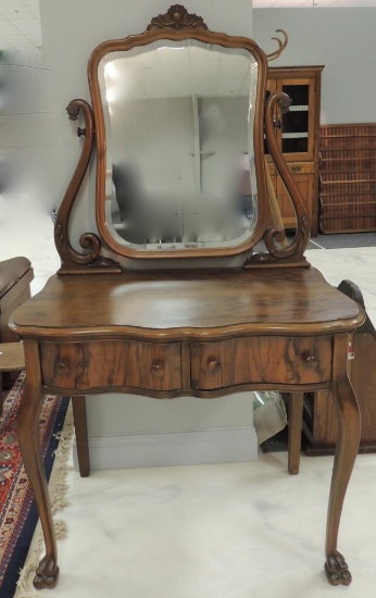 Antique Dressing Table/Vanity and Mirror