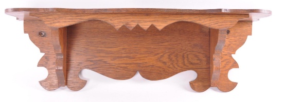 Antique Oak Wall Hanging Shelf