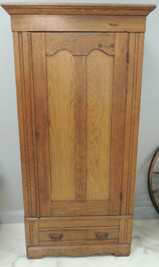 Antique Oak Wardrobe with Key