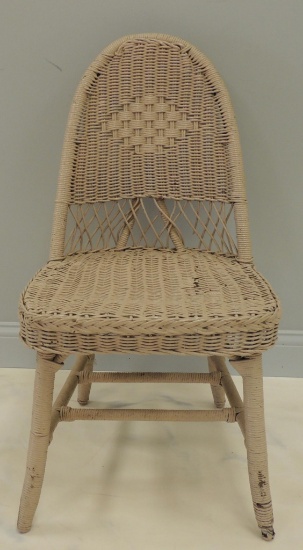 Antique Painted Wicker Side Chair