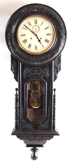 Antique New Haven Wall Clock with Pendulem Circa 1890