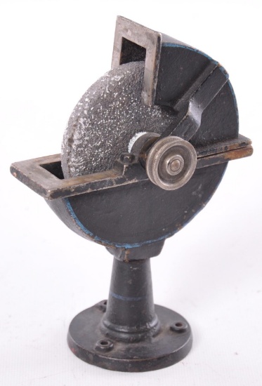 Antique Cast Iron Miniature Toy Pedestal Grinding Wheel