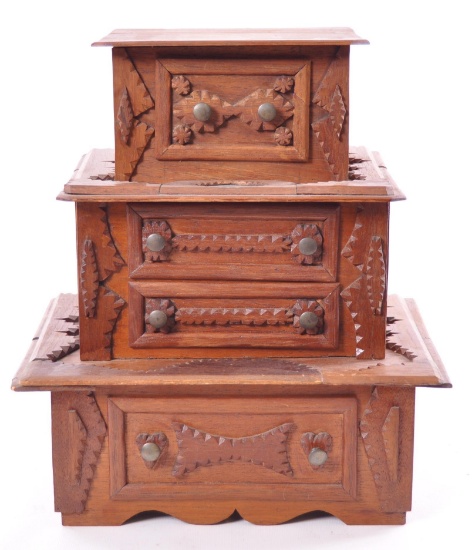 Antique Tramp Art Cabinet