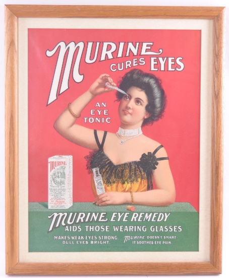 Vintage "Murine Eye Remedy" Framed Advertisement