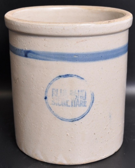 Antique 1/2 Gallon Blue Band Stoneware Crock