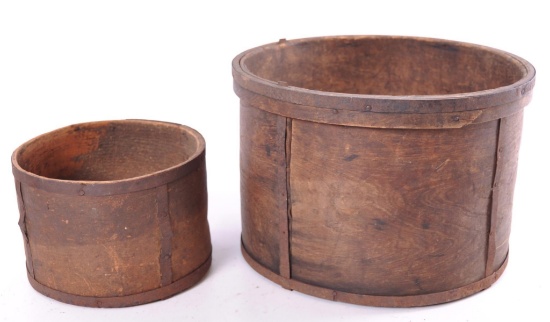 Group of 2 Antique Primitive Shaker-style Bentwood Boxes