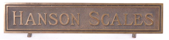 Antique "Hanson Scales" Brass Advertising Countertop Sign